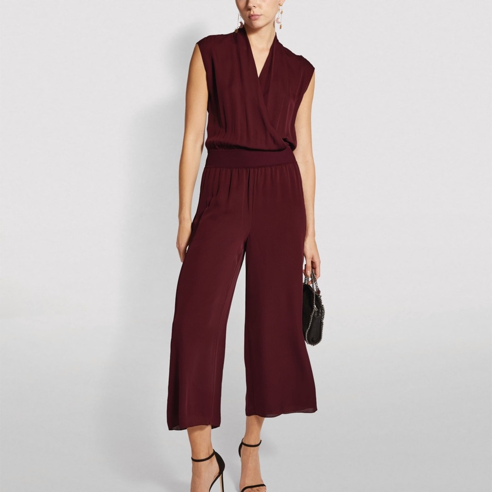 Theory Draped Combo Silk Jumpsuit